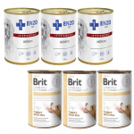 BRIT GF Veterinary Diets Dog Hepatic 3x400g + ENZO VET Hepatic koerte maksahaiguste raviks 3x400g