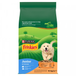 Friskies Junior Koi kutsikatele kana ja k&ouml;&ouml;giviljadega piimaga 10 kg