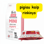 BRIT CARE Mini Grain-Free Puppy Lamb 2kg + hooldussalvr&auml;tikud 50tk (kloorheksidiin)