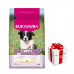 EUKANUBA kasvavale keskmise suurusega kutsikale kana 3 kg + &uuml;llatus teie koerale