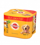 PEDIGREE Adult 3+1 BOX 4X400G - JELL-O m&auml;rja koeratoit (2x KANADEGA, 2x PIIMAGA)