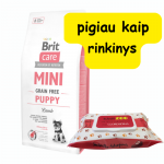 BRIT CARE Mini Grain-Free Puppy Lamb 7kg + hooldussalvr&auml;tikud 50tk (kloorheksidiin)