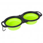 NUXIE&reg; Topelt kokkupandav reisikauss koerale, kassile, veele, toidule, karabiiniga 2x 350ml