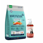 Marly & Dan Senior Dog v&auml;ikestele t&otilde;ugudele v&auml;rske l&otilde;hega terviklik ja h&uuml;poallergeeniline 4 kg kuivtoit + LAB V l&otilde;he&otilde;li koertele ja kassidele 500 ml
