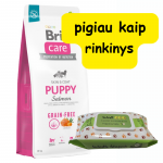 BRIT CARE Dog Grain-free Puppy Salmon 12kg + hooldussalvr&auml;tikud 50tk (kloorheksidiin)