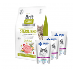 BRIT Care Cat Grain-Free Sterilized Immunity Support 7 kg + ENZO VET Sterilized veiselihaga kastmes 3x100 g