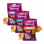 WHISKAS (Tervislik l&auml;ige, Energia ja eluj&otilde;ud, L&otilde;&otilde;gastus ja puhkus) 3x45g &ndash; maiuspala kassidele, kana maitsega