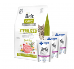 BRIT Care Cat Grain-Free Sterilized Immunity Support 7 kg + ENZO VET Sterilized dieet steriliseeritud kassidele kalkunigeeliga 3x100 g