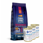 PRIMAL SPIRIT 60% Wilderness 12 kg + ENZO VET H&uuml;poallergeeniline toit j&auml;nesega koertele 3x400 g