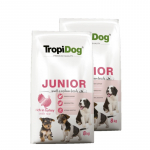 TROPIDOG Premium Junior v&auml;ikestele ja keskmise suurusega t&otilde;ugudele l&otilde;he ja riisiga 2x8kg
