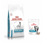 ROYAL CANIN H&uuml;poallergeeniline m&otilde;&otilde;duka kalorsusega HME23 14 kg + Royal Canin H&uuml;poallergeenilised maiustused koeratoidud 230 g