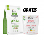BRIT CARE Dog Sustainable Senior Chicken & Insect 3kg + Hair & Skin Insect & Fish 1kg GRATIS!
