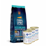 PRIMAL SPIRIT 65% Oceanland 12 kg + ENZO VET H&uuml;poallergeeniline toit j&auml;nesega koertele 3x400 g