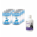 Calibra Veterinary Diets Dog Hepatic 6x400g + Lab-v Hepasil Dog & Cat preparaat koerte ja kasside maksa funktsiooni parandamiseks 250 ml