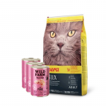 JOSERA Catelux 10 kg + WILD FARM P&acirc;t&eacute; sealihaga 3x400 g &ndash; gluteenivaba kassitoit