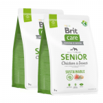 BRIT CARE Dog Sustainable Senior Kana ja putukad 2x3kg