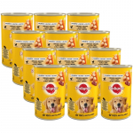 PEDIGREE Adult konservtoidu karp 12x400 g &ndash; m&auml;rg koeratoit kana ja k&ouml;&ouml;giviljadega kastmes