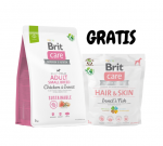 BRIT CARE Dog Sustainable Adult Small Breed Chicken & Insect 3kg+ Hair & Skin Insect & Fish 1kg GRATIS!