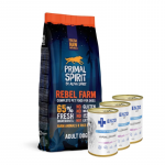 PRIMAL SPIRIT 65% Rebel Farm 12 kg + ENZO VET H&uuml;poallergeeniline toit j&auml;nesega koertele 3x400 g
