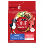 PURINA ONE Adult Medium/Maxi T&auml;iskasvanud koertele m&otilde;eldud toit, mis on rikas veiseliha ja riisiga 2,5 kg