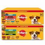 PEDIGREE&reg; t&auml;iskasvanud koertele m&otilde;eldud m&auml;rgtoit, erinevad maitsed kastmes + erinevad maitsed želees, 160 x 100 g