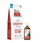 BRIT CARE Teraviljavaba Sensitive Venison 12 kg + Lab-V 100% l&otilde;he&otilde;li igas vanuses koertele ja kassidele 500 ml k&uuml;lmpressitud
