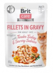 BRIT CARE Cat Pouches Fillet in Gravy with Tender Turkey & Savory Salmon 85g