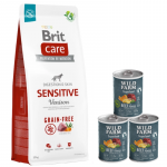 BRIT CARE Teraviljavaba Sensitive Venison 12 kg + Wild Farm Superfood Beef 3x400 g teraviljavaba koeratoit