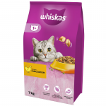 WHISKAS Adult 7kg - kuivtoit kassidele kana ja k&ouml;&ouml;giviljadega