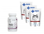 ENZO VET Hepato kodulinnupasteet kassidele 3x100g + LAB-V Hepato Protect 45 kapslit