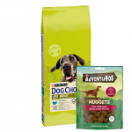 PURINA Dog Chow t&auml;iskasvanud suurte t&otilde;ugude koertele kalkuniga 14 kg + Adventuros Nuggets 90 g TASUTA