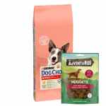 PURINA Dog Chow Adult Active Chicken 14 kg + Adventuros Nuggets 90 g TASUTA