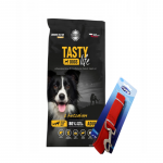 Tasty Dogs Life koeratoit kanaga 15 kg (keskmise ja suure t&otilde;ugu koertele) + Zippy koerarihm, punane Tasuta