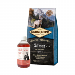 Carnilove l&otilde;he t&auml;iskasvanud koertele 12 kg + 2 kg + LAB V l&otilde;he&otilde;li koertele ja kassidele 500 ml