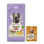 VERSELE-LAGA Happy Senior kana 12,5 kg &ndash; toit vanematele koertele kana + Happy Life Snack 150 g TASUTA