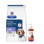 HILL'S PD Prescription Diet Canine z/d toiduainetundlikkusele m&otilde;eldud madala rasvasisaldusega toit 3 kg + LAB V l&otilde;he&otilde;li koertele ja kassidele 500 ml
