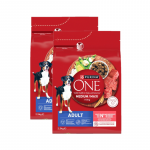 PURINA ONE Adult Medium/Maxi T&auml;iskasvanud koertele m&otilde;eldud toit, rikkalikult veiseliha ja riisiga 2x2,5 kg