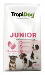 TROPIDOG Premium Junior v&auml;ikestele ja keskmise suurusega koertele l&otilde;he ja riisiga 8kg