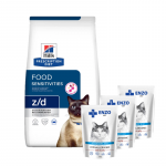 HILL'S PD Prescription Diet Feline z/d Toiduainete &uuml;litundlikkus 1,5 kg + ENZO VET H&uuml;poallergeensed tooted kassidele lambalihaga 3x100 g
