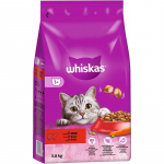 WHISKAS Adult 3,8 kg - kuiv t&auml;istoit t&auml;iskasvanud kassidele, maitsva veiselihaga