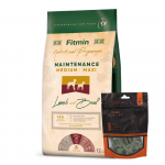 FITMIN Medium Maxi Maintenance Lamb&Beef 12kg + FITMIN Hambaravi koertele merevetikaga 70g