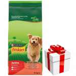 Friskies Active t&auml;iskasvanud koertele m&otilde;eldud toit veiseliha ja k&ouml;&ouml;giviljadega, 15 kg + &uuml;llatus teie koerale