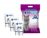 Premium Cat Clumping Bentoniitpuru - lavendlipuru 5L + 3x ENZO VET Renal koos veiselihapulbriga 100g