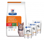 HILL'S PD Prescription Diet c/d Urinary Stress+ Metabolic Feline 3 kg + ENZO VET m&auml;rgtoit veiselihaga geeliga kassidele 3x100 g