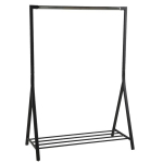 Riiete stange BRENT 117x59xH165cm, jalatsiriiuliga, metall, must/kroom