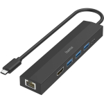 Hama USB-C Hub, 3x USB-A 3.2 Gen 1, USB-C, HDMI, LAN, must - USB jagaja