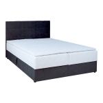 Kontinentaalvoodi LEVI 160x200cm, madratsiga, tumehall, 163x210xH114,5cm