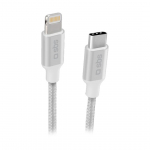 SBS Silver Metal Braided, USB-C - Lightning, h&otilde;be - Kaabel