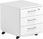 Sahtliboks ratastel OPTIMA 415x500x510mm 3-sahtliga valge