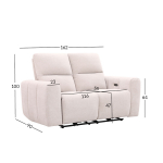Diivan MATIAS 2-kohaline elektriline recliner 162x90xH100cm, helebeež